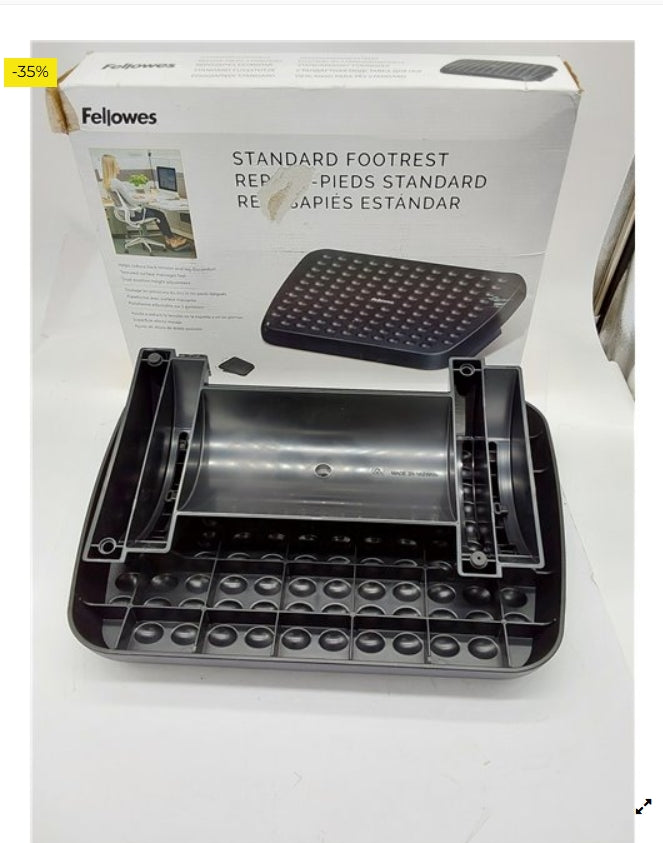 Reposapiés Ergonómico Fellowes para Oficina, Ajustable en Altura, con Superficie de Masaje Antideslizante, Alivia Tensión y Mejo