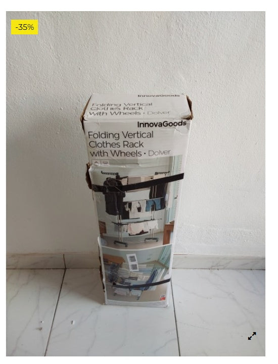 InnovaGoods tendederos Plegables Vertical, tendedero Vertical con 2 colgadores para Perchas, Peso soportado 30 Kg, tenderetes d