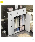 BAKAJI Armario Armario Modular de 12 Cubos con 2 Puertas Perchero 6 estantes móviles modulables modulables Ahorro de Espacio Org