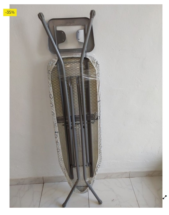 Rayen | Bügelbrett | Basis-Sortiment | Streckmetall-Platte | Baumwolle & Polyester Bezug | Stollen Rutschfeste Gummibeine | Maße