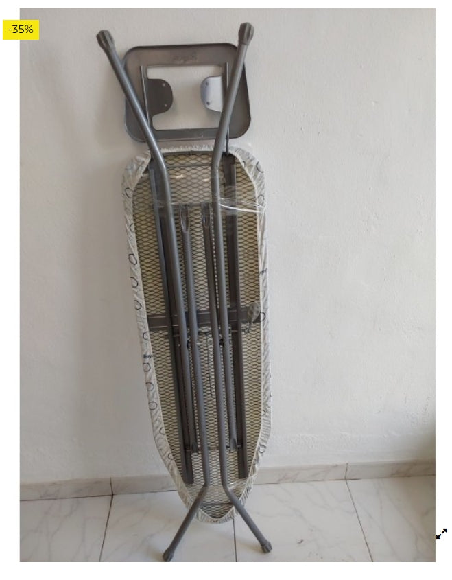 Rayen | Bügelbrett | Basis-Sortiment | Streckmetall-Platte | Baumwolle & Polyester Bezug | Stollen Rutschfeste Gummibeine | Maße