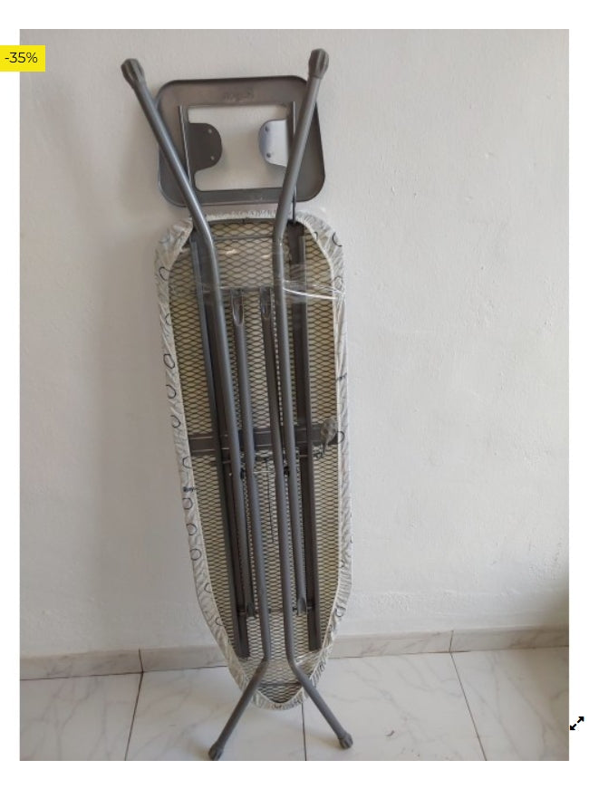 Rayen | Bügelbrett | Basis-Sortiment | Streckmetall-Platte | Baumwolle & Polyester Bezug | Stollen Rutschfeste Gummibeine | Maße