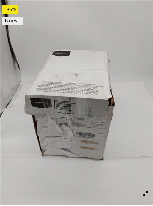 Amazon Basics Papel multiusos para impresora A4 80gsm, 2500 Unidad, 5 Paquetes de 500, Blanco