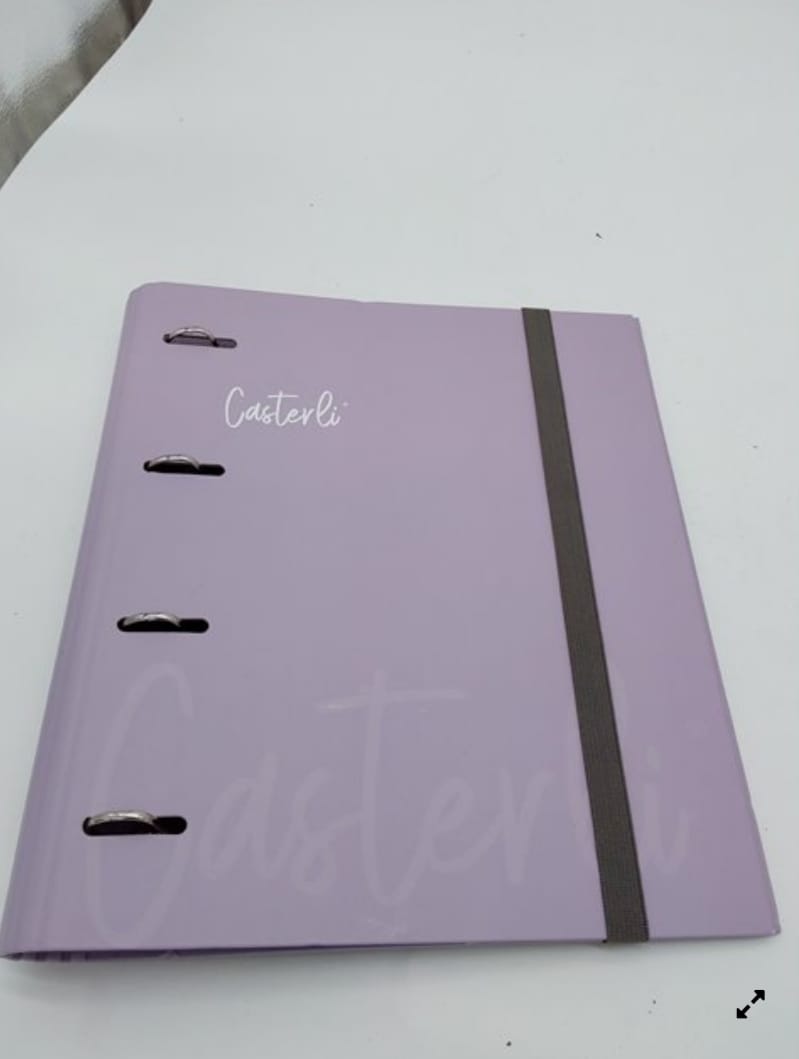 Casterli 72997 - Carpeta 4 anillas troquelada color Basic, Tapa forrada mate, Tamaño 320 x 275 x 40 mm, colores surtidos, Anilla