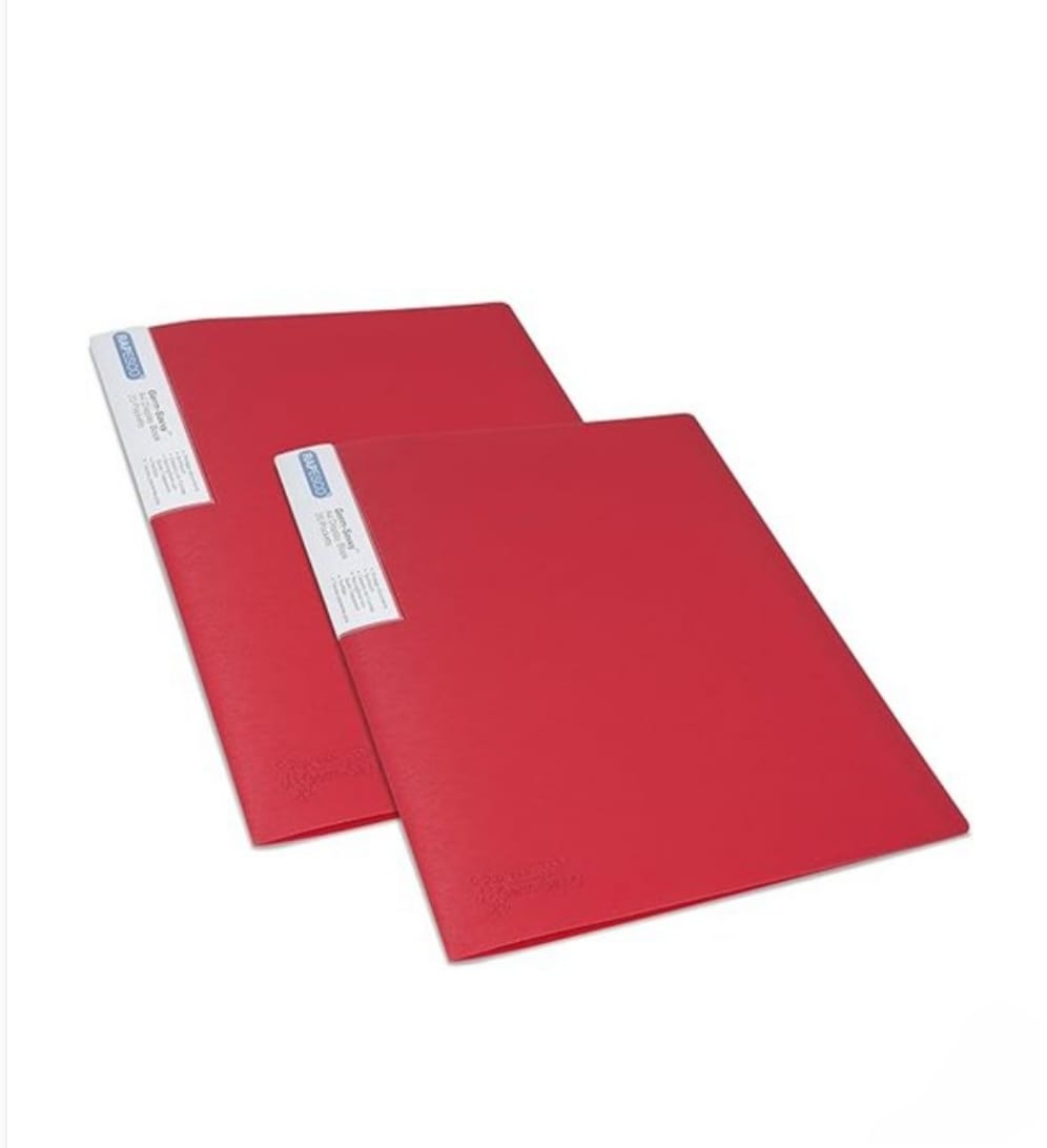 Rapesco 1674 Carpeta de Presentación con 20 Fundas, Protección Antibacteriana, Roja, 2 Carpetas