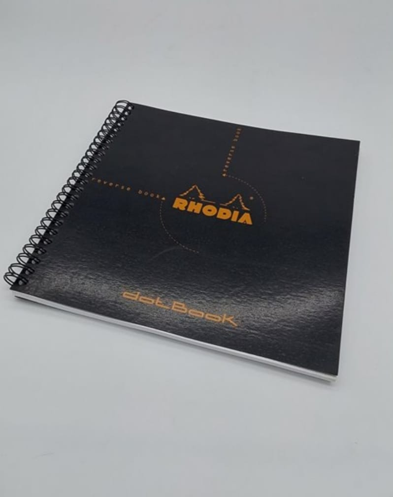 Clairefontaine ES Rhodia Reverse Book Libreta de anillas, a cuadros, 21 x 21 cm, 80 hojas, color Negro 210 x 210 mm