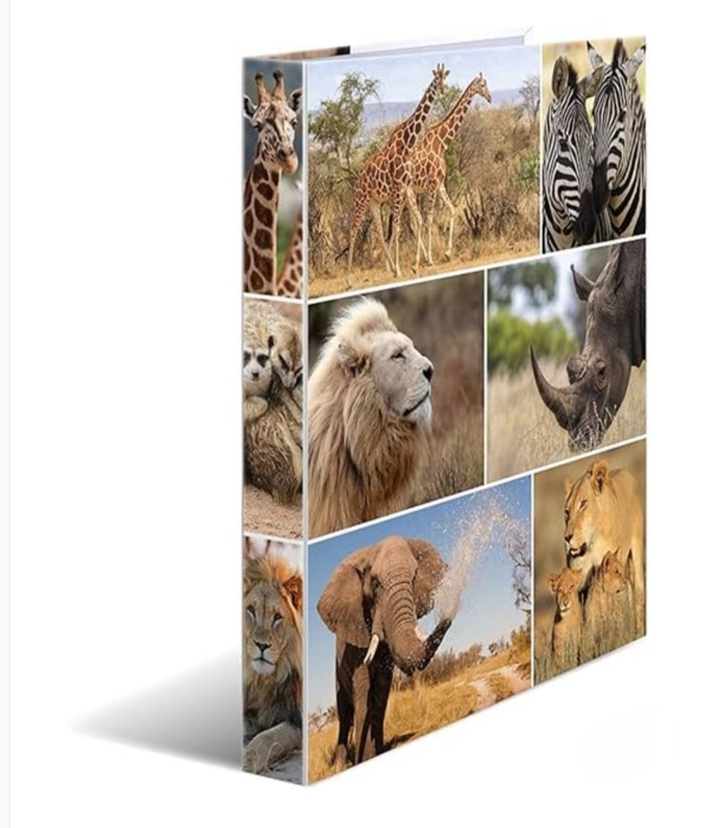 HERMA 19476 Archivador de anillas Animales con motivo de Animales africanos, A4, lomo de 35 mm, archivador delgado de 2 anillas