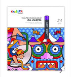 Carioca Plus Pasteles al óleo | Caja de 24 Pasteles al óleo | Solubles en Agua de Alta Opacidad | Alta Pigmentación | Uso para Dasteles al óleo