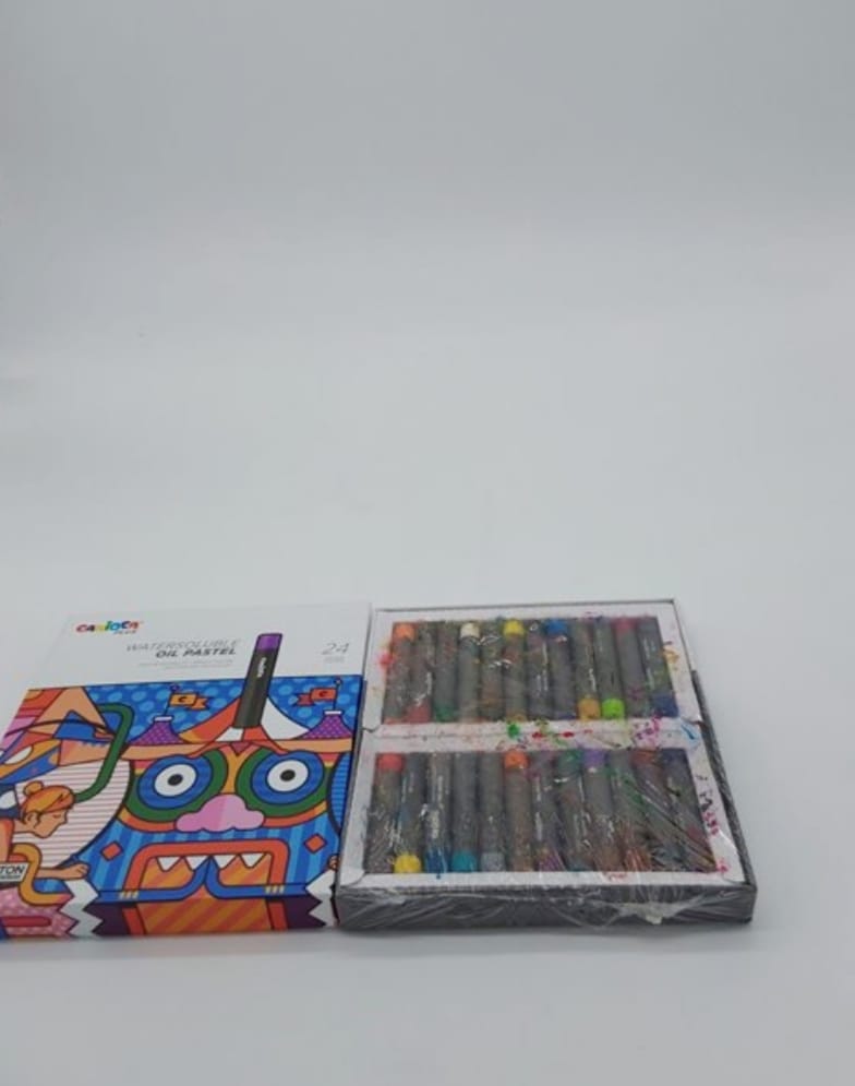 Carioca Plus Pasteles al óleo | Caja de 24 Pasteles al óleo | Solubles en Agua de Alta Opacidad | Alta Pigmentación | Uso para Dasteles al óleo