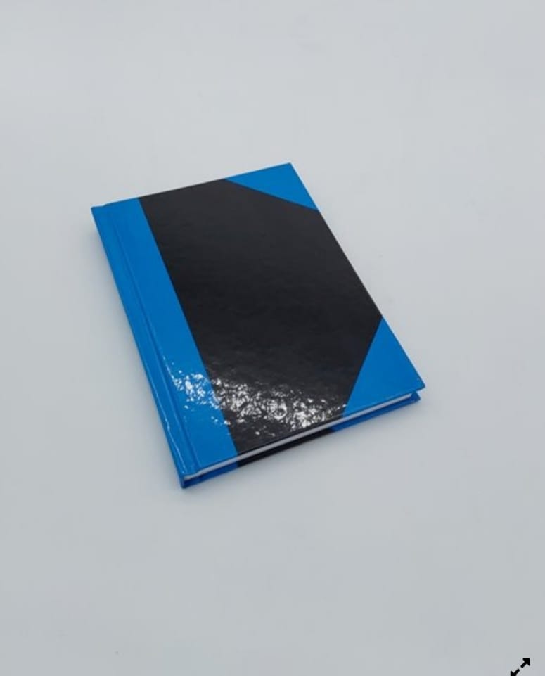 Idena 10094 - Cuaderno DIN A6, 96 hojas, 70 g/m², rayado, tapa dura, azul/negro