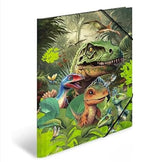 HERMA Carpeta A3 con diseño de dinosaurios para niños, de cartón con diseño de dinosaurio, goma, solapas interiores e impresión